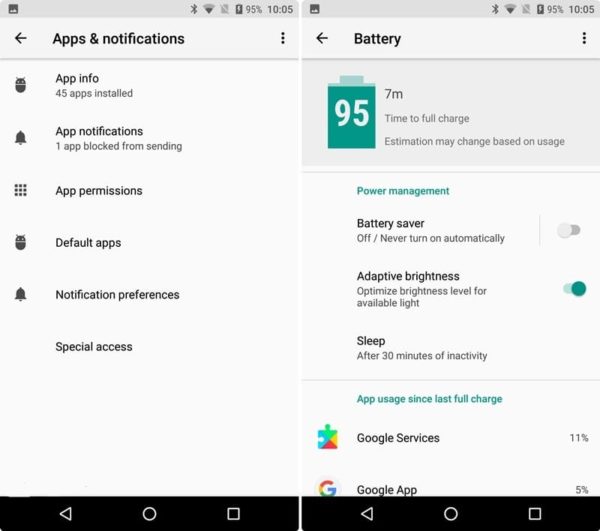 Android Oreo battery life