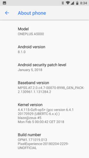 Android 8.1 Oreo on OnePlus 5