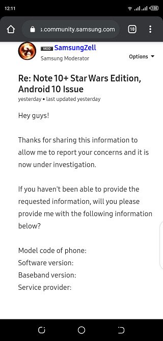 Galaxy Note10 (complaint)