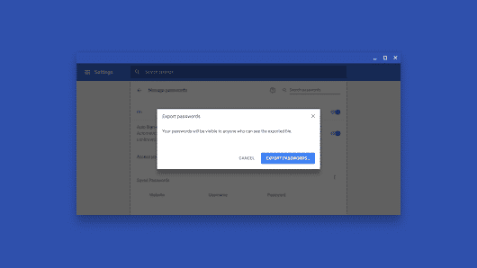 export passwords