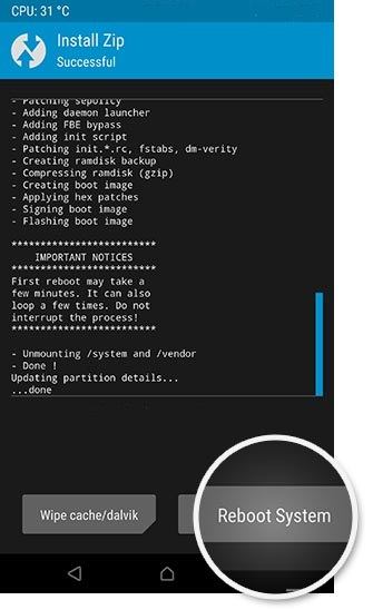 SuperSu for Android Reboot System