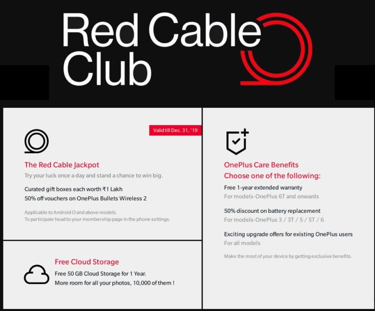 Benefits of OnePlus's Red Cable Club