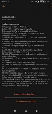 Asus ROG Phone 2 Android 10 Beta 5 update