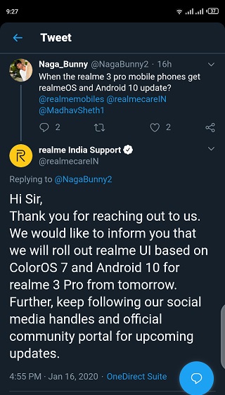 (Download) Realme 3 Pro Android 10 update (Realme UI 1.0) begins rolling out, Realme XT to get it today