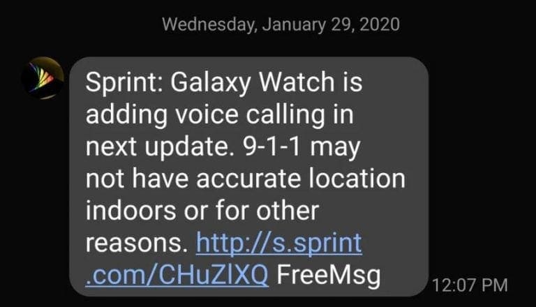 Samsung Galaxy Watch VoLTE update on sprint 