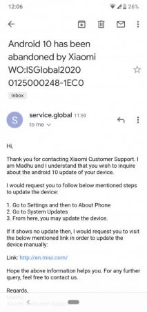 Xiaomi Mi A2 Lite Android 10 update