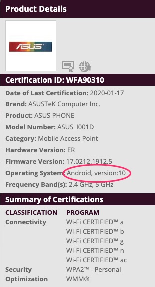 wi-fi.org cerification page