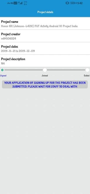 Honor 8X project registration