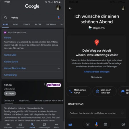 Latest Google Search And Google Assistant Dark Mode