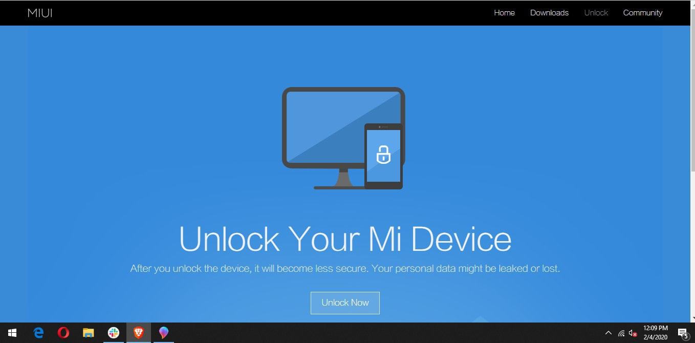 Mi flash unlock tool