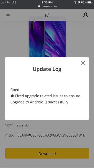 Realme 5 Pro Update