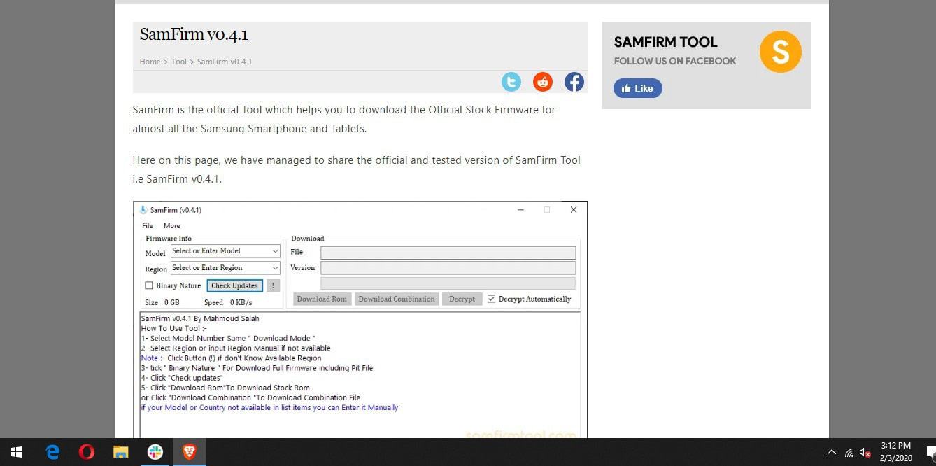 Samsung Firmware samfirm tool