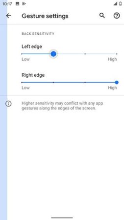 Android 11 Gesture settings