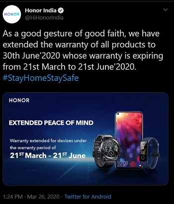 Honor extended warranty