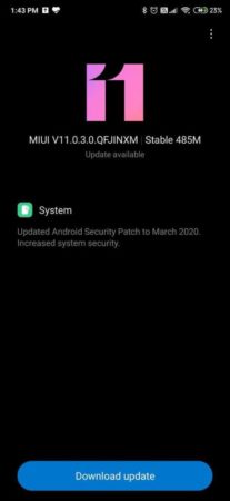 Redmi K20 March security update