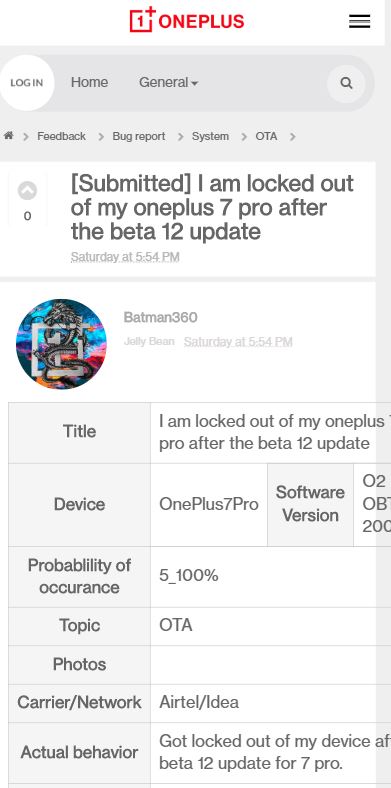 Open Beta 12 Bug OnePlus 7 and 7 Pro