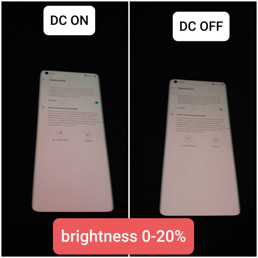 DC dimming ON Green tint