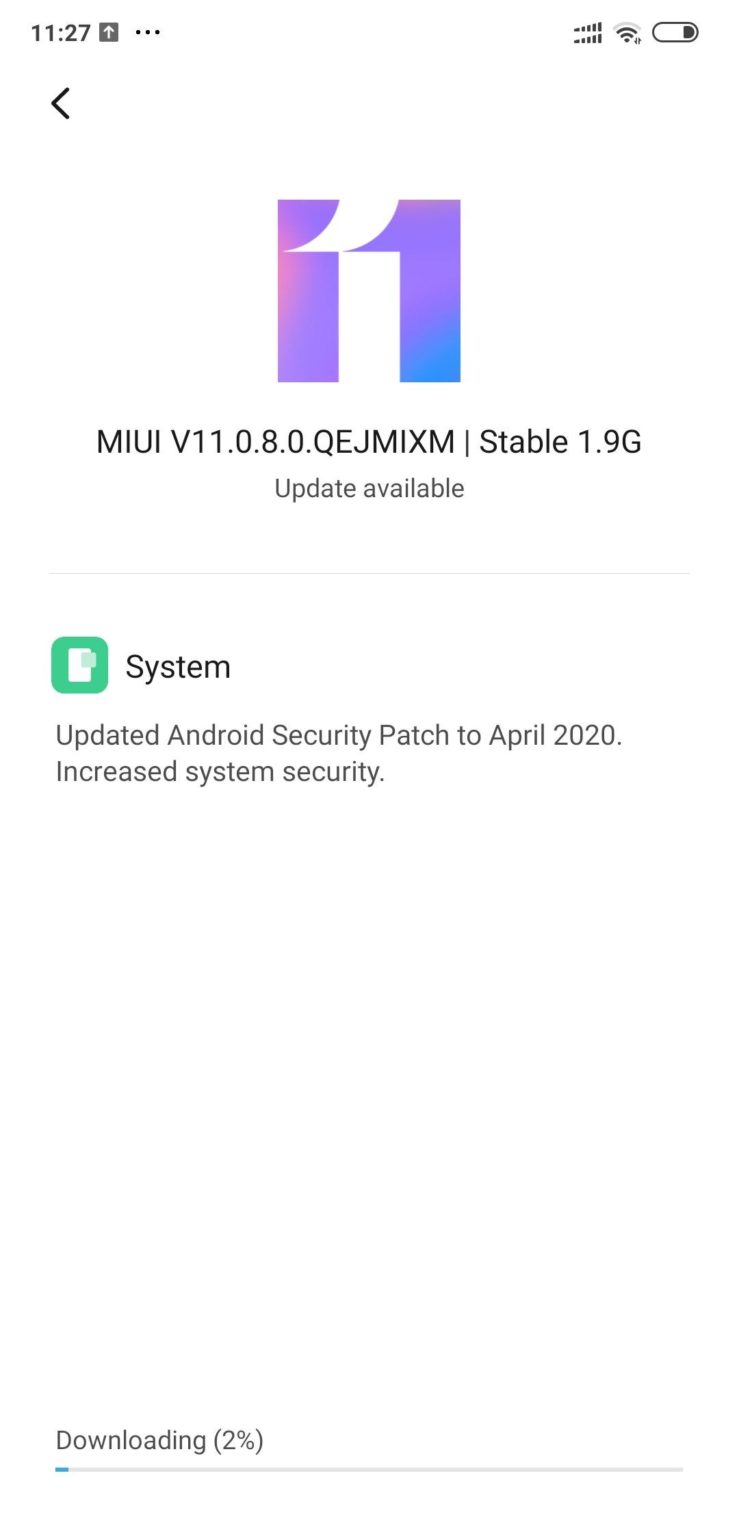 MIUI 11.0.8.0.QEJMIXM Global Stable ROM
