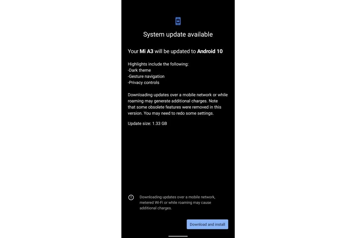 Mi A3 update