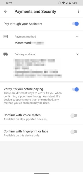 google assistant voice payment